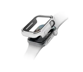 UNIQ Torres Antimikrobielle Schutzhülle mit 9H gehärtetem Glas für Apple Watch 44 mm - DOVE (Weiß)
