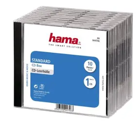 HAMA 44746 CD-BOX Ersatzhülle 10 Stück transparent-schwarz