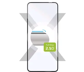 FIXED Schutzhülle aus gehärtetem Glas Full-Cover für Motorola Moto G72 schwarz / Verklebung über das gesamte Display