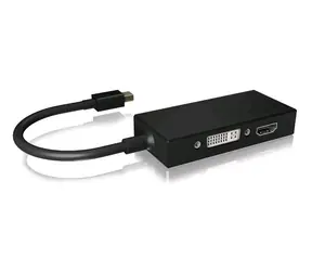 Icy Box IB-AC1032 schwarz / Videoadapter Mini DisplayPort auf VGA & HDMI & DVI 