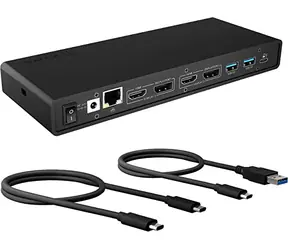 Icy Box IB-DK2245AC schwarz / Dockingstation / USB-A / USB-C / 3,5-mm-Klinke / DP / HDMI / RJ45