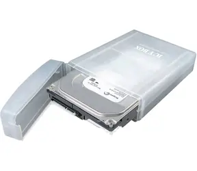 Icy Box IB-AC6025-3 Aufbewahrungsbox aus transparentem Kunststoff für 3,5-Zoll-Festplatten 