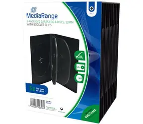 MediaRange BOX35-6 DVD-Hülle für 6 Discs schwarz / 33mm / 5 Stk 