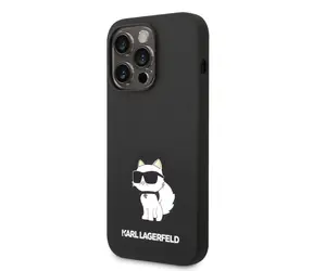 Karl Lagerfeld Liquid Silicone Choupette NFT Back Cover für Apple iPhone 14 Pro Max schwarz