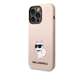 Karl Lagerfeld Liquid Silicone Choupette NFT Back Cover für Apple iPhone 14 Pro Max rosa