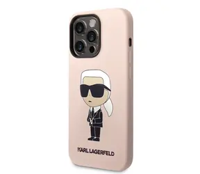 Karl Lagerfeld Liquid Silicone Ikonik NFT Back Cover für Apple iPhone 14 Pro Max rosa