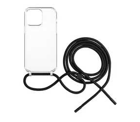 FIXED Pure Neck Case mit schwarzem Umhängeband für Apple iPhone 14 Pro Max