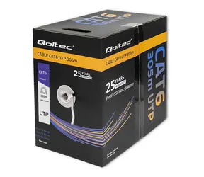 Qoltec 50359 UTP-Kabel 305 m grau / Cat6 / PVC
