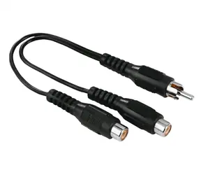 HAMA 223160 Splitter-Cinch-Gabel - 2 Cinch-Buchsen schwarz