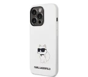 Karl Lagerfeld Liquid Silicone Choupette NFT Back Cover für Apple iPhone 14 Pro Max weiß