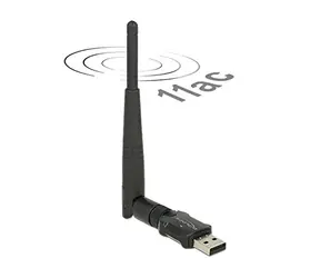 DeLock USB 2.0 / Dualband-WLAN-Adapter ac/a/b/g/n 433 + 150 Mbit/s / externe Antenne