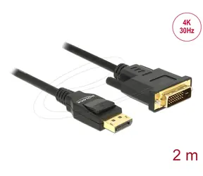 DeLock Kabel DisplayPort 1.2 (M) - DVI 24+1 (M) 2 m schwarz