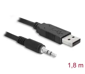 DeLock Konverter USB 2.0 Typ-A (M) - 3-Pin serieller TTL-Stereo-Stecker 3,5 mm Länge 1,8m schwarz / 5 V