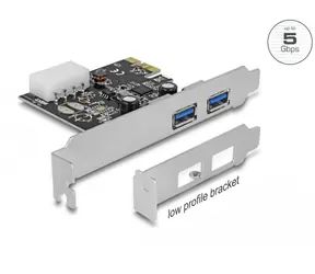 DeLock PCI Express Karte - 2 x externer SuperSpeed USB / 5 Gbit/s / USB 3.2 Gen 1 Typ-A (F)