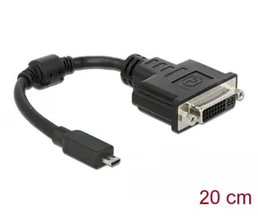 DeLock Adapter HDMI Micro-D (M) - DVI 24+5 (F) 0,2m schwarz