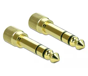 DeLock Adapter Klinke 6,35mm auf Klinke 3,5mm 3-Pin Metallschraube 2 Stk