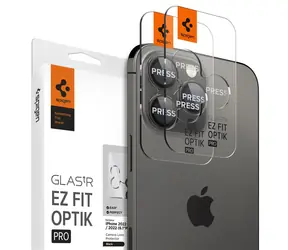Spigen Glass EZ Fit Optik Pro Kamera-Schutzglas für Apple iPhone 16/15/14 Pro & 16/15/14 Pro Max 2 Stück Schwarz