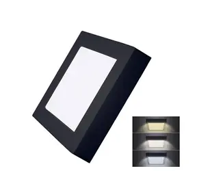 Solight WD171-B LED-Minipanel CCT / Einbau / 12W / 900lm / 3000K / 4000K / 6000K / quadratisch / schwarze Farbe