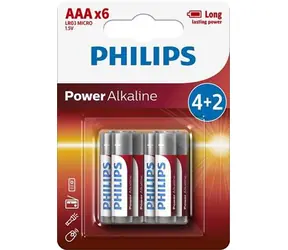 Philips AAA Power Alkaline-Batterien - 6 Stk