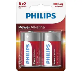 Philips Batterie D Power Alkaline - 2 Stk