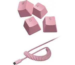Razer PBT-Tastenkappe + Spiralkabel rosa / Satz Ersatztasten + USB-C-USB-A-Spiralkabel / High Profile / 120 Stk