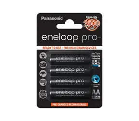Panasonic Eneloop Pro Akku AA 2500 mAh / Ni-MH / 4 Stück / Blisterverpackung