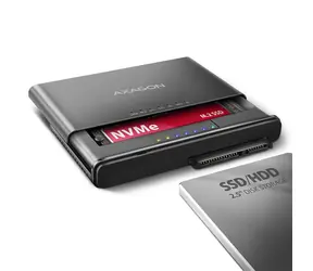Axagon ADSA-CC USB-C 10 Gbit/s - NVMe M.2 SSD & SATA 2,5"/3,5" SSD/HDD CLONE MASTER 2 Adapter