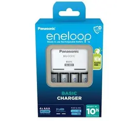 Panasonic K-KJ51MCD04E Eneloop Basic Ladegerät + 4X AAA 800 mAh / Ni-MH / 4St