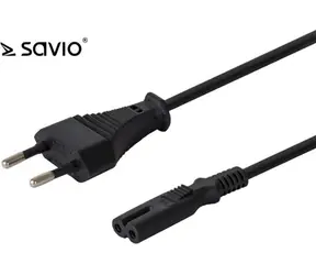 Savio CL-105 Stromkabel 2pin (M) 3M schwarz