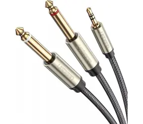 Ugreen AV126 Kabel TRS 3,5 mm - 2x TS 6,35 mm - 1 m grau