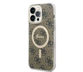 Guess 4G IML MagSafe Backcover für Apple iPhone 14 Pro Max braun