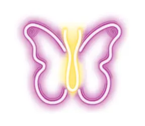 Neolia Dekorativer LED-Neon-Schmetterling rosa / 5V
