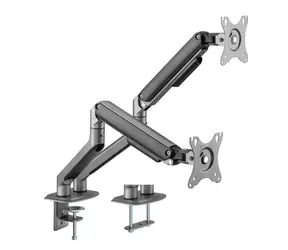 Gembird MA-DA2-05 Tischhalterung für 2 Monitore bis 32 Zoll / VESA-Standards 75x75 & 100x100 / Tragkraft 18 kg / verstellbar