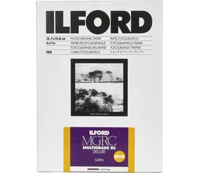 Ilford MG RC DL 25M (12,7 x 17,8 cm) / 100 Blatt / Schwarz-Weiß-Fotopapier / Satin