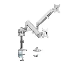 LogiLink BP0089 silber / Arm für 2 Monitore / VESA / 17" bis 32" / bis 9 kg 
