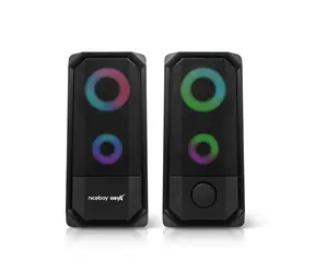 Niceboy ORYX VOX 2.0 / Lautsprecher / 2.0 / 3,5-mm-Klinke / USB / RGB / 12 W / 40-20000 Hz