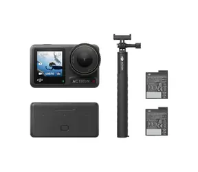 DJI OSMO Action 4 Adventure Combo / Outdoor-Kamera / 4K / Sichtfeld: 155° / microSD / WLAN / BL / Zubehör