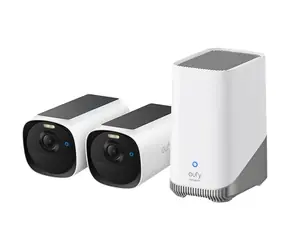 Anker Eufy E40 2K weiß / Outdoor-Kamera mit Solarladung / Set mit 2 Stück + HomeBase 3-Einheit