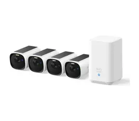 Anker Eufy E40 2K weiß / Outdoor-Kamera mit Solarladung / 4er-Set + HomeBase 2