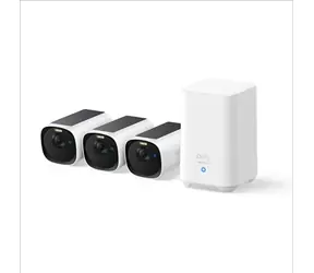 Anker Eufy E40 2K weiß / Outdoor-Kamera mit Solarladung / 3er-Set + HomeBase 3-Einheit