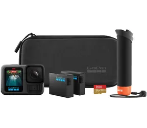 Nagelneu - GoPro HERO 13 Black Bundle / Sportkamera / 5,3K/60fps / 27 MP / Bildstabilisierung / USB-C, WLAN & Bluetooth / Neu