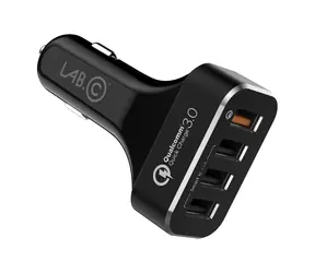 LAB.C 4Port Quick schwarz / Autoladegerät / 4xUSB / 54W 