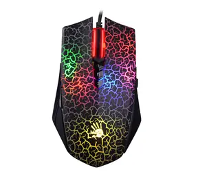 A4Tech BLOODY A70A schwarz / Optische Gaming-Maus / 6200 DPI / 8tl. + Rad / Neon-LED-Hintergrundbeleuchtung / USB / 1,8 m