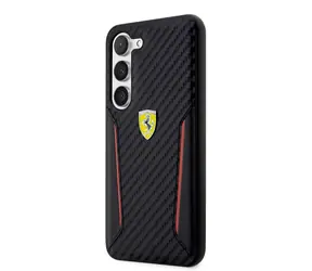 Ferrari PU Carbon Rückseite für Samsung Galaxy S23+ schwarz