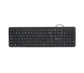 Powerton WPK102 US-Layout schwarz / Tastatur / Membran / USB / US-Layout
