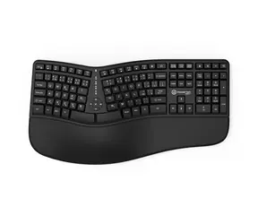 Powerton LANA US-Layout schwarz / Ergonomische Tastatur / Membran / USB / US-Layout