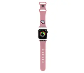 Hello Kitty Armband aus flüssigem Silikon mit Katzenkopf Logo für Apple Watch 38/40 mm, pink