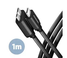 Axagon BUMM3-CM10AB SPEED Datenkabel USB-C 3.2 - microUSB 1m schwarz