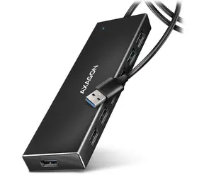 Axagon HUE-F7A, 7x USB 3.2 Gen 1 ALU FLAT CHARGING Hub, Micro-USB-Stromanschluss, USB-A-Kabel 1 m