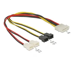DeLock Kabel Molex (M) - 4X 2Pin Lüfter (M) 0,3m